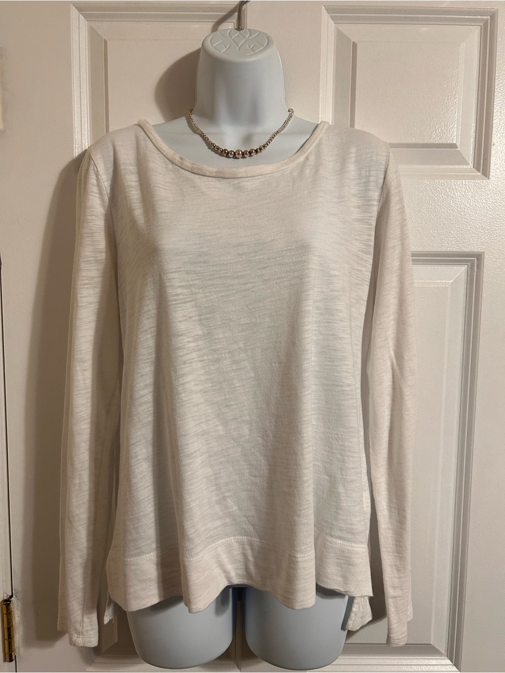GAP Women's Long-Sleeve Crewneck Top - Off-White